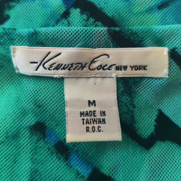 Kenneth Cole Blue Teal Low Plunging Drape Neckline - Picture 7 of 7